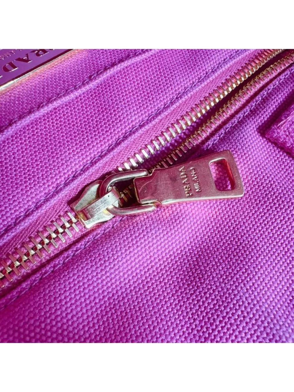 Prada Canvas Tote Canapa Pink